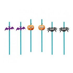   6 darabos papír szívószál – Halloween – Csokit vagy csalunk