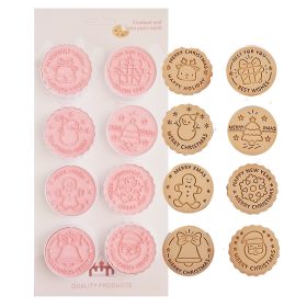   8 darabos műanyag süteménykiszúró és nyomda – Karácsonyi mix feliratokkal 