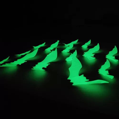 6 darabos Halloween-i dekoráció – Denevér – Fluoreszkáló 