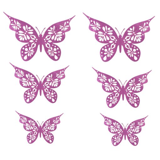 6 darabos tortadekoráció – Pillangó – Rózsaszín