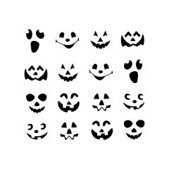 Halloween-i fólia matrica szett – Tök arcok