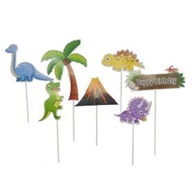 7 darabos papír tortadekoráció – Dinoszauruszok