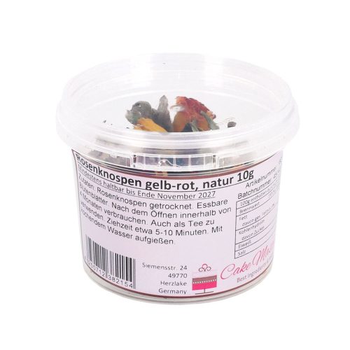 Cake-Masters ehető szárított virág – Sárga és piros rózsabimbó – 10g