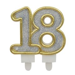 Születésnapi számgyertya – 18 – Ezüst