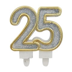 Születésnapi számgyertya – 25 – Ezüst