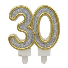 Születésnapi számgyertya – 30 – Ezüst
