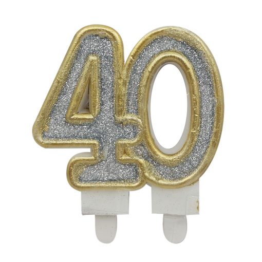 Születésnapi számgyertya – 40 – Ezüst