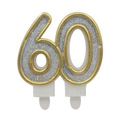 Születésnapi számgyertya – 60 – Ezüst
