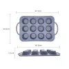 Szilikon sütőforma fém merevítéssel – 12 részes muffin forma