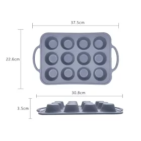   Szilikon sütőforma fém merevítéssel – 12 részes muffin forma