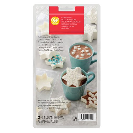 WILTON 3D csokoládé forma, csokibomba – Karácsonyi minta – Hópehely