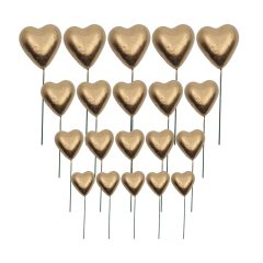 20 darabos műanyag dekorációs szív – Arany