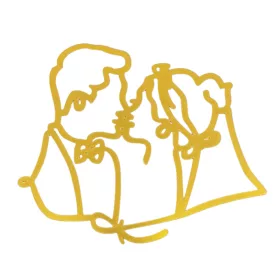 Műanyag sziluett torta dekoráció – Ifjú pár