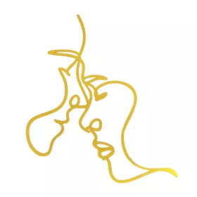 Műanyag sziluett torta dekoráció – Női és férfi arc