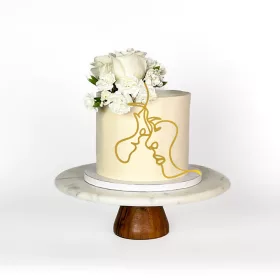 Műanyag sziluett torta dekoráció – Női és férfi arc