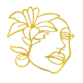 Műanyag sziluett torta dekoráció – Női arc virággal