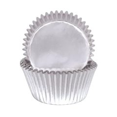 50 darabos muffin papír, muffin kapszli – Metál ezüst
