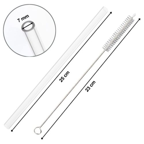 10 darabos műanyag szívószál tisztítókefével