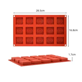 Szilikon forma – Mintás kocka, mooncake – Mandala