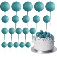20 darabos műanyag dekorációs gömb – Türkiz kék