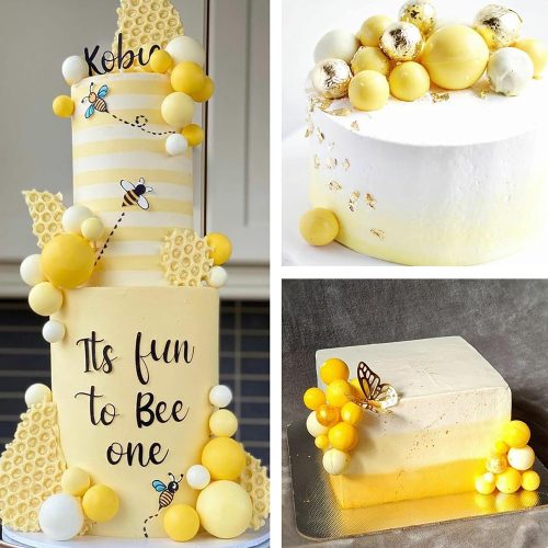 20 darabos műanyag dekorációs gömb – Citromsárga