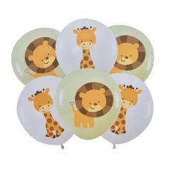   6 darabos latex lufi szett – Állatok – Zsiráf és oroszlán