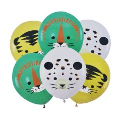   6 darabos latex lufi szett – Állatok – Oroszlán, tigris és párduc