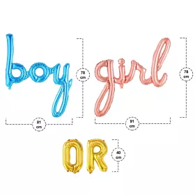 Fólia lufi szett – Boy OR Girl felírat