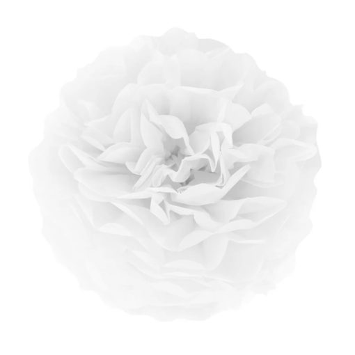 Selyempapir-pompom-lampion-dekoracio-Feher-15-cm