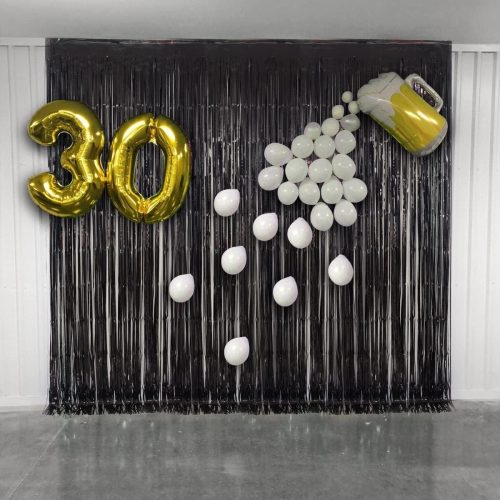 Parti fólia függöny dekoráció – Fekete színű