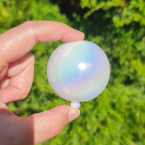 9 darabos műanyag dekorációs gömb – Fehér – Gyöngyházfény