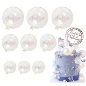 9 darabos műanyag dekorációs gömb – Átlátszó 