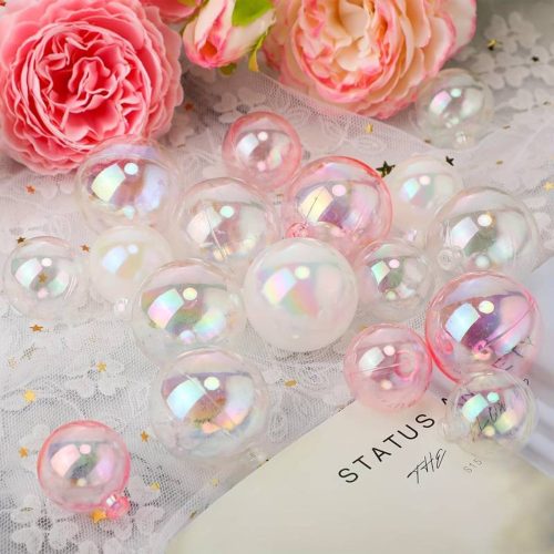 9 darabos műanyag dekorációs gömb – Átlátszó 