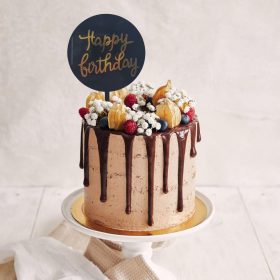   Sziluett tortadekoráció, torta beszúró – Happy Birthday – Fekete