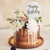 Sziluett tortadekoráció, torta beszúró – Happy Birthday – Fehér