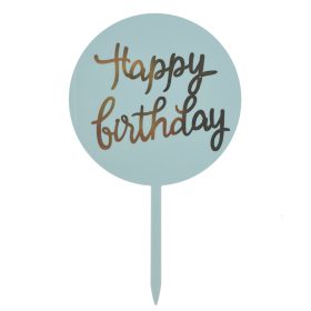   Sziluett tortadekoráció, torta beszúró – Happy Birthday – Világoskék
