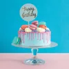 Sziluett tortadekoráció, torta beszúró – Happy Birthday – Világoskék