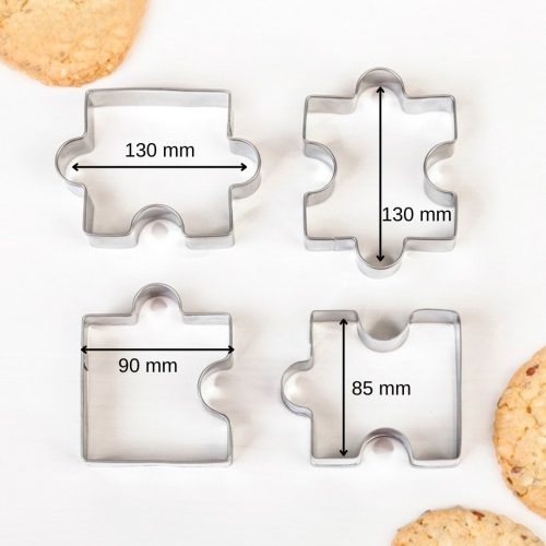 4 részes fém sütőforma és mousse forma – Puzzle 