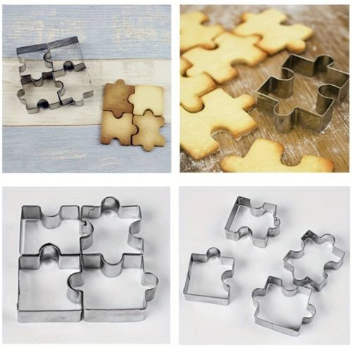 4 részes fém sütőforma és mousse forma – Puzzle 