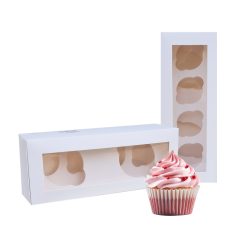 Ablakos, papír muffin doboz – 2 illetve 4 részes 