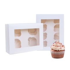 Ablakos, papír muffin doboz – 4 illetve 8 részes 