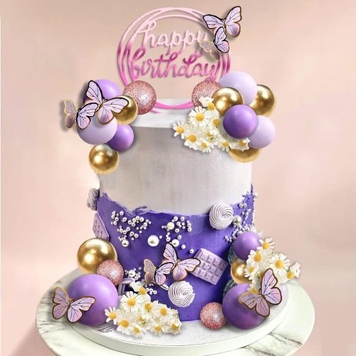 20 darabos műanyag dekorációs gömb – Pasztell lila