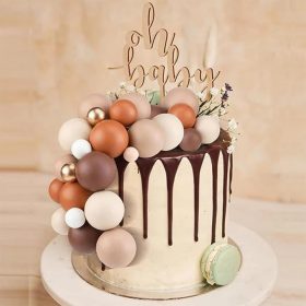 20 darabos műanyag dekorációs gömb – Barna