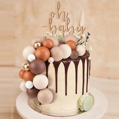 20 darabos műanyag dekorációs gömb – Barna