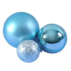 3 darabos műanyag torta dekorációs gömb – Kék