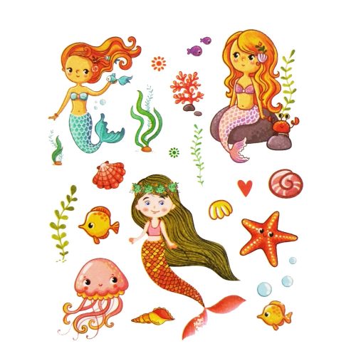 Lemosható gyerek tetoválás – Party tetoválás – Hableány, sellő