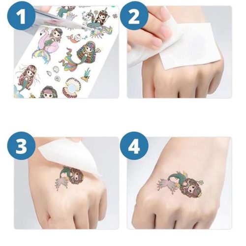 Lemosható gyerek tetoválás – Party tetoválás – Hableány, sellő