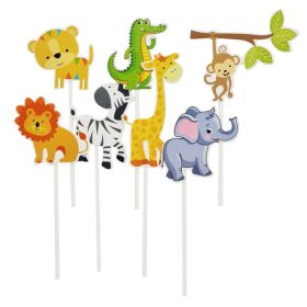  7 darabos papír torta dekoráció, torbeszúró – Állatok