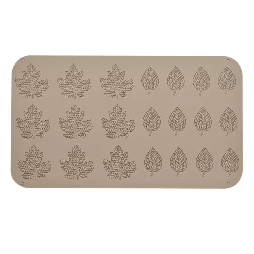 Nagy szilikon dekor forma, ostya forma, tuile forma – Levelek (21 részes)