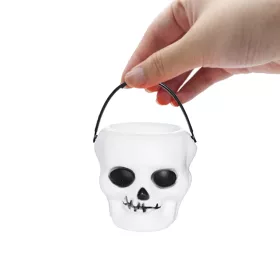  3 darabos műanyag kicsi halloween cukorkatartó vödör – Koponya